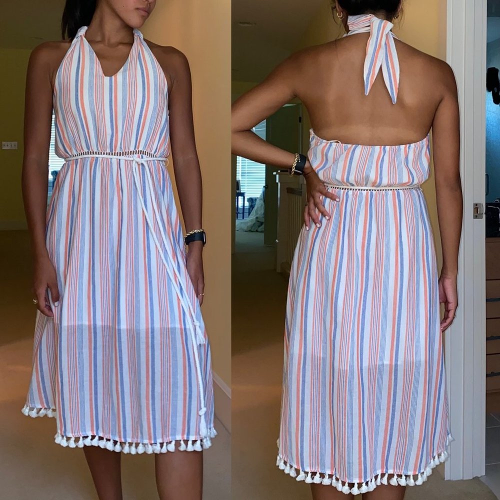 Moon River Halter Midi Dress